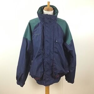 Columbia Powder Keg Jacket Mens L Navy Blue Green Vintage Colorblock 90s SM 7010